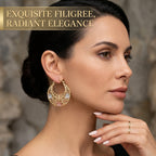 🔥 LAST DAY 90% OFF: Featherlight Tri-Tone Filigree Crescent Earrings in Hypoallergenic Base