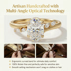 🔥 LAST DAY 90% OFF: Multi-Angle Optical Cut Finger-Slimming D-Color VVS1 Flawless Moissanite Asymmetrical Vine Ring in 14K Gold Over 925 Silver