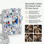 🔥 LAST DAY 90% OFF: Optical-Grade Travel-Safe Flawless Moissanite 2-4CT Radiant Stackable Ring Set in S925 & 14K Gold