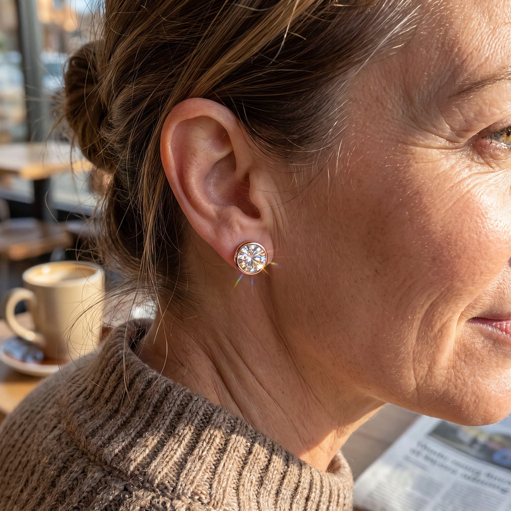 🔥 LAST DAY 90% OFF: Sleep-Safe High-Clarity Bubble Moissanite Studs in S925 Silver