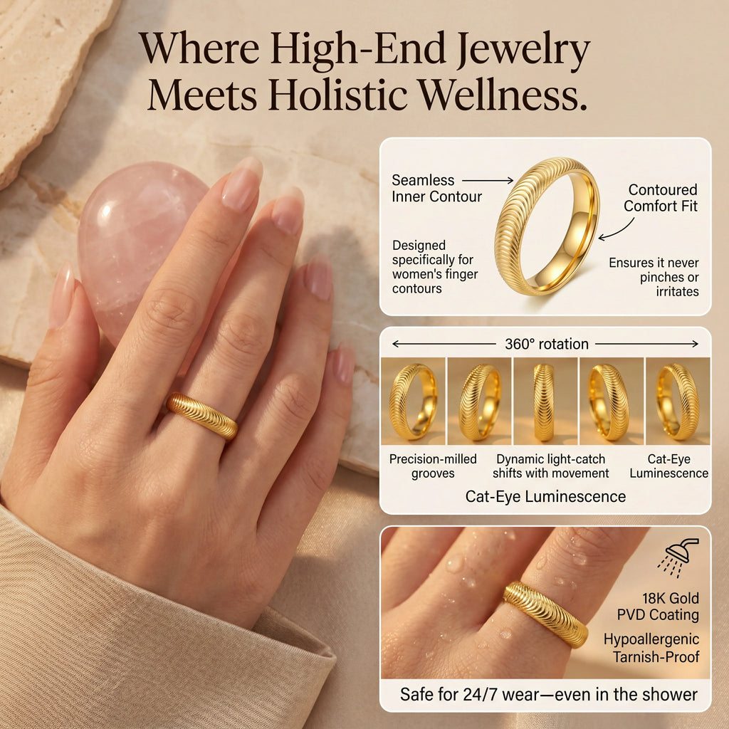 🔥 90% OFF TODAY: 5The Luminous Wave Ring: Hand-Polished 18K Gold Elegance
