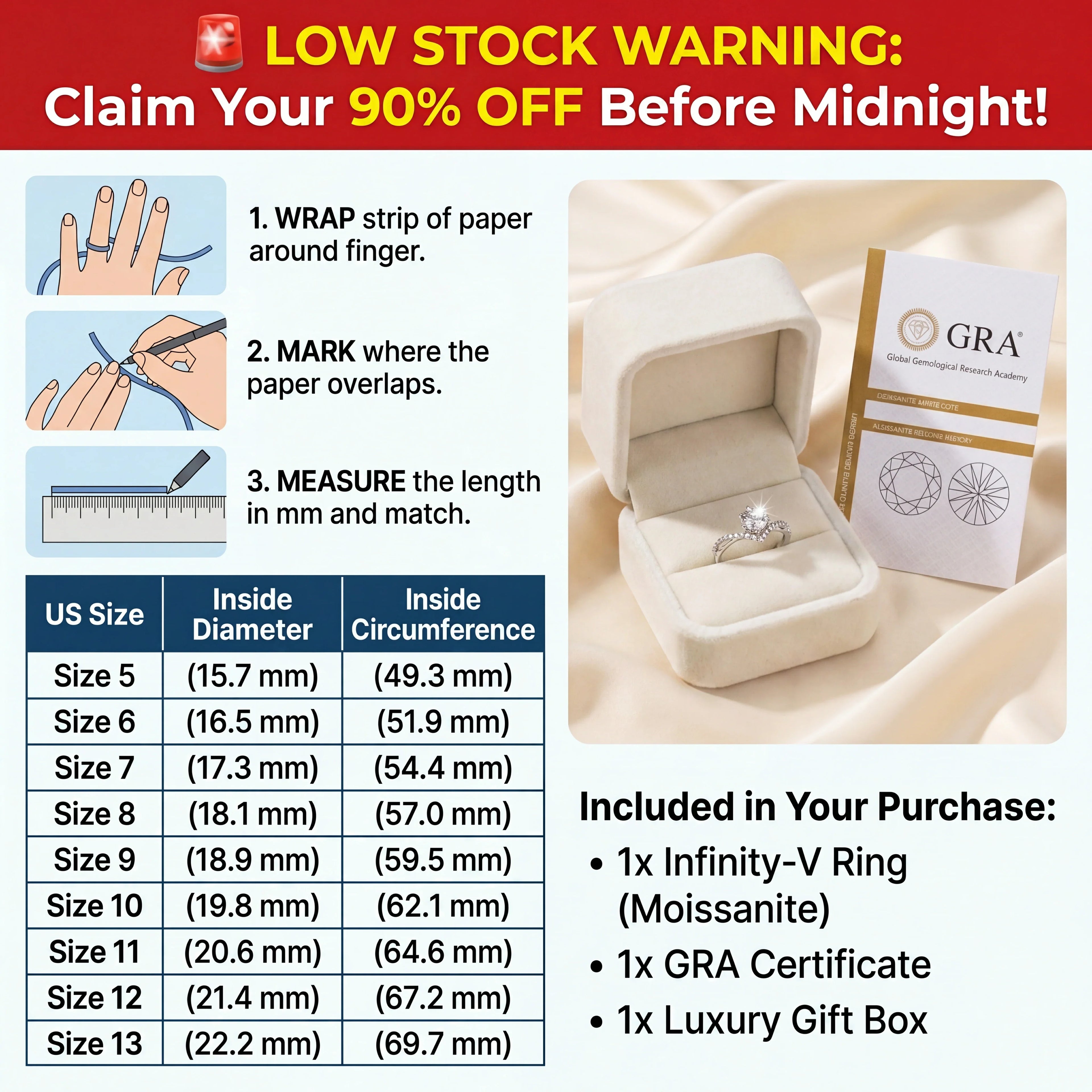 🔥 LAST DAY 90% OFF: 360° Hover-Crown Finger-Elongating D-Color VVS1 Flawless Infinity-V Cross Moissanite Ring in 14K Gold Plated 925 Silver