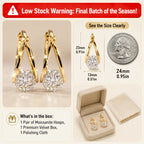 🔥 LAST DAY 90% OFF: 1-Second Easy-Snap VVS1 Flawless Moissanite Suspended Hoop Earrings in Triple 14K Gold over 925 Silver