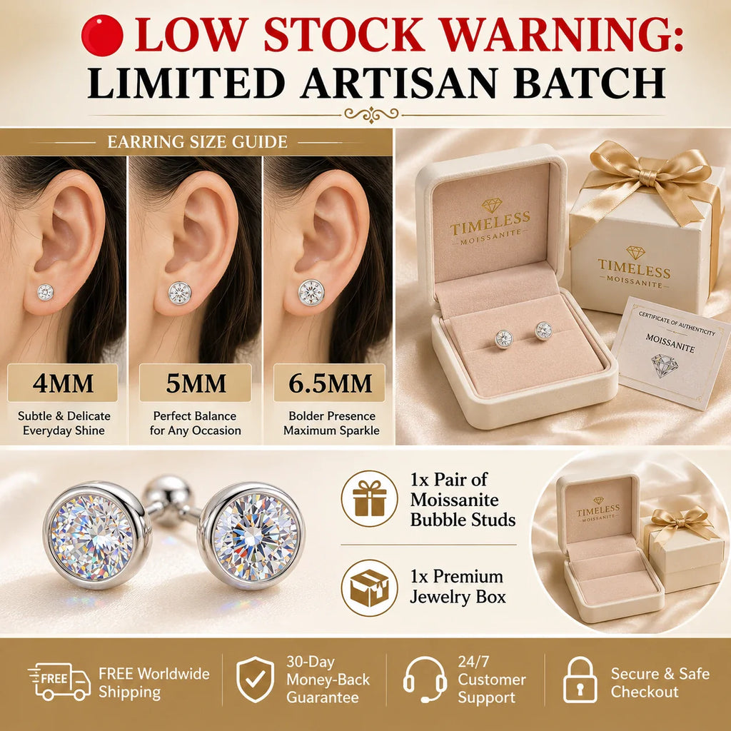 🔥 LAST DAY 90% OFF: Sleep-Safe High-Clarity Bubble Moissanite Studs in S925 Silver