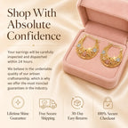🔥 LAST DAY 90% OFF: Featherlight Tri-Tone Filigree Crescent Earrings in Hypoallergenic Base