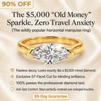 🔥 LAST DAY 90% OFF:  Anti-Spin VVS1 Flawless Moissanite East-to-West Marquise Ring in 14K Gold