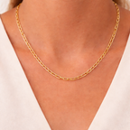 Minimalist Gold Elongated Link Necklace