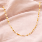 Minimalist Gold Elongated Link Necklace