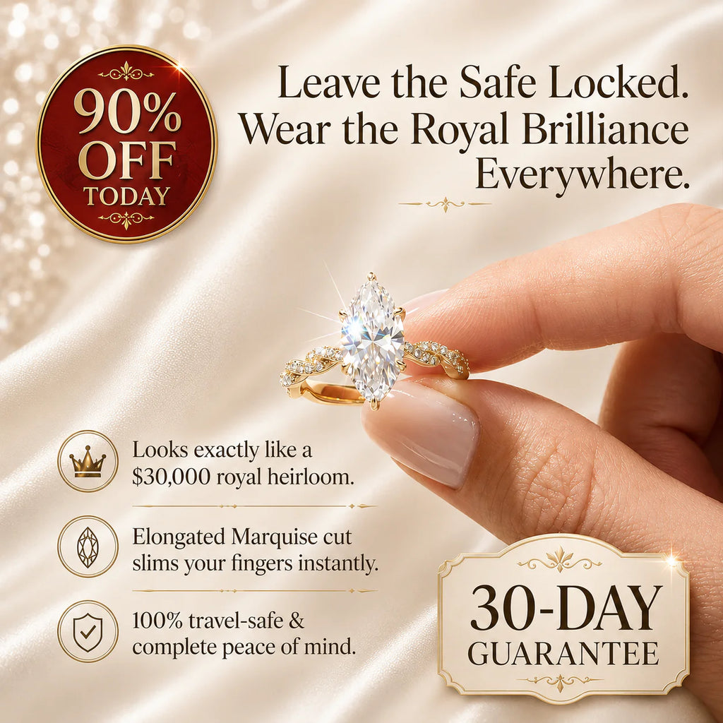 🔥90% OFF TODAY: The 3-Carat Marquise "Royal Heirloom" Ring | Your Finger-Slimming Travel Diamond
