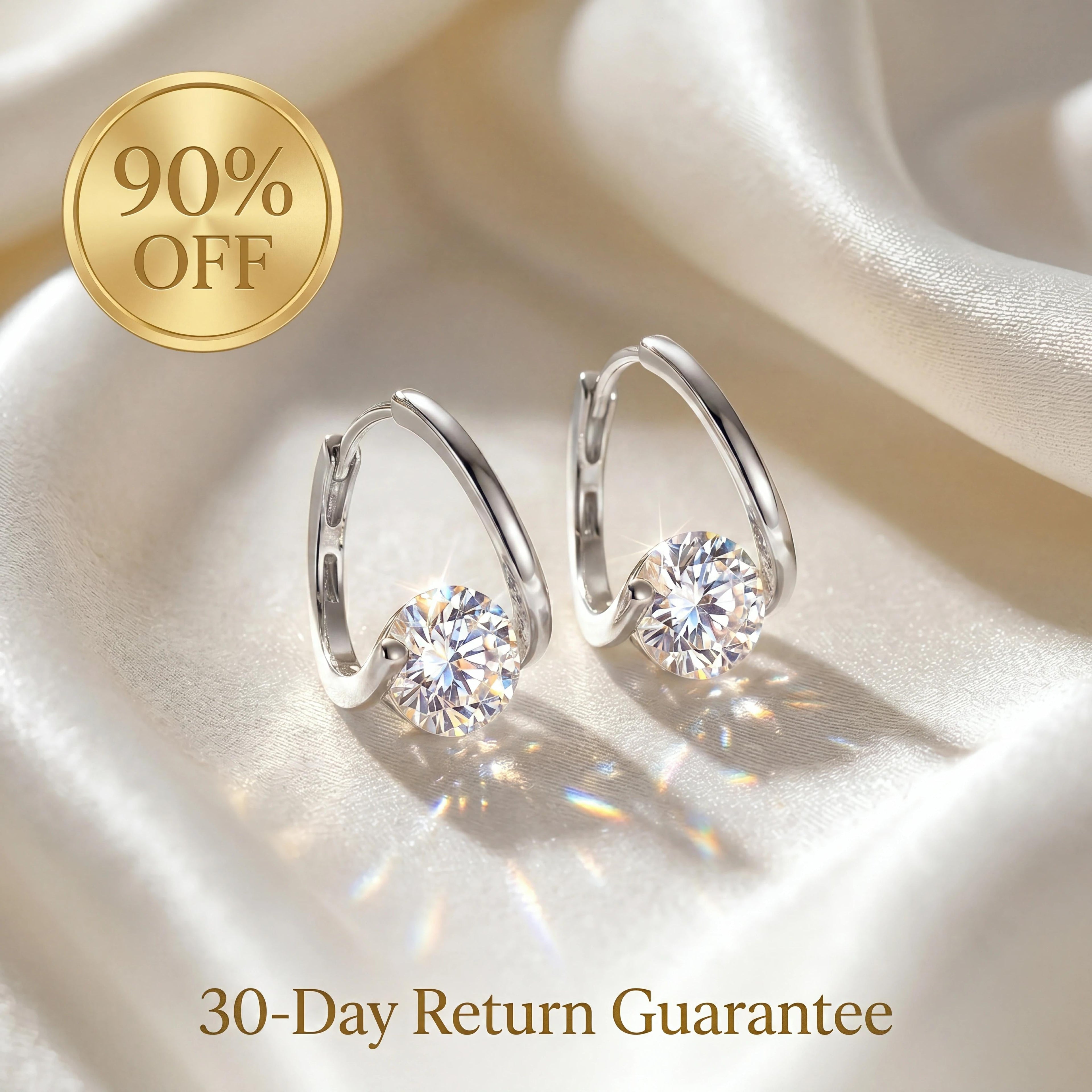 🔥 LAST DAY 90% OFF: The Signature "Everlasting Brilliance" 18K Gold Huggies