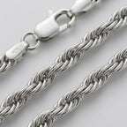 Silver Twisted Rope Chain Necklace