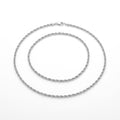 Silver Twisted Rope Chain Necklace