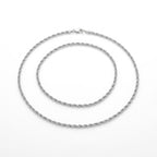 Silver Twisted Rope Chain Necklace