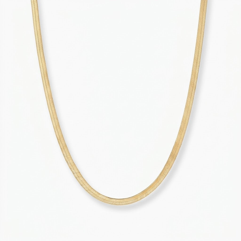 Minimalist Gold Herringbone Necklace