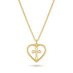 Heart Cross Pendant Necklace