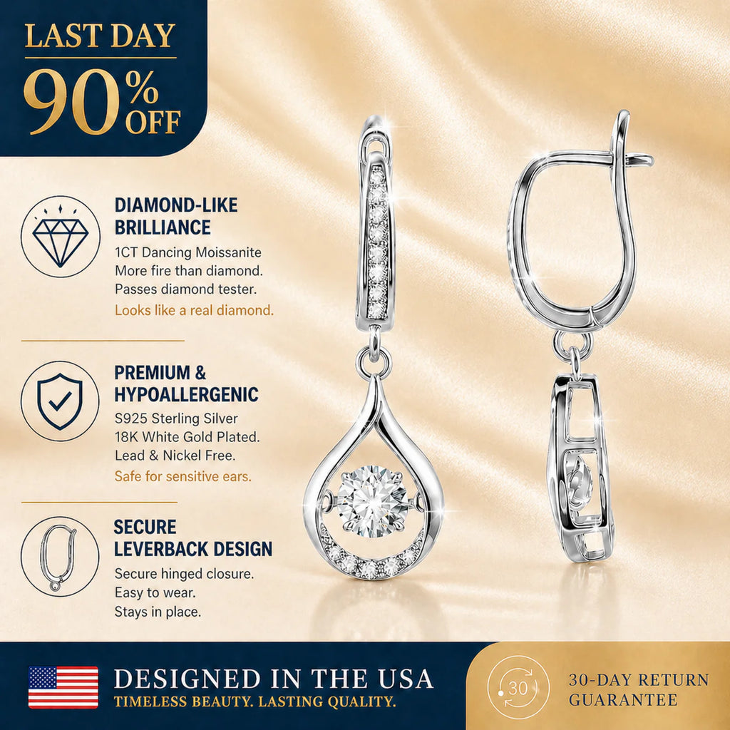 🔥 90% OFF TODAY: 1-Carat "Dancing" Moissanite Earrings – The Pure S925 Comfort & Sparkle You Deserve 💖